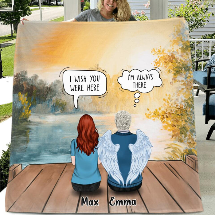 Personalized Memorial Fleece Throw Blanket/Quilt/Pillow Cover - Gift Idea For Father's Day - Dad, I Miss You More Than Anything