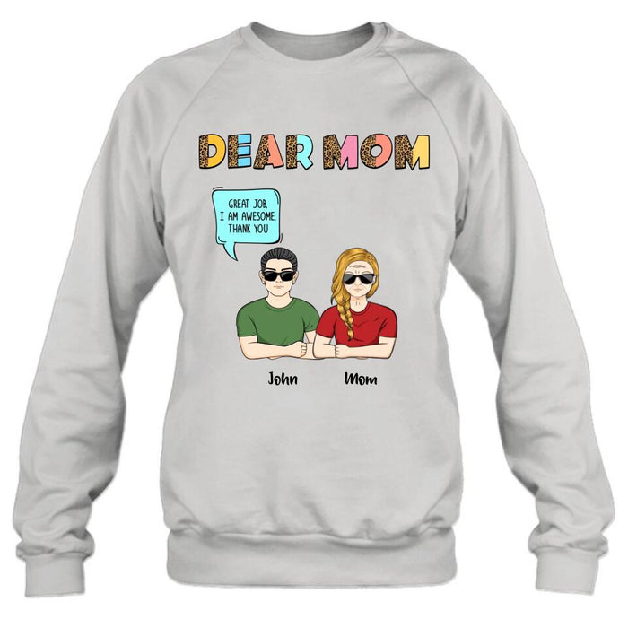 Personalized Dear Mom T-Shirt/Long Sleeve/Sweatshirt/Hoodie - Up to 5 People - Gift Idea For Mother's Day