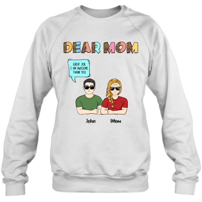 Personalized Dear Mom T-Shirt/Long Sleeve/Sweatshirt/Hoodie - Up to 5 People - Gift Idea For Mother's Day