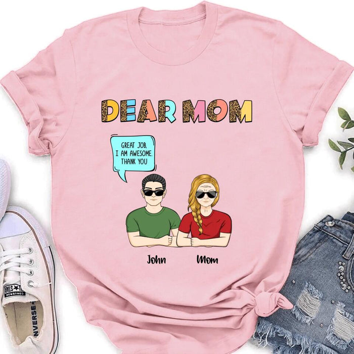 Personalized Dear Mom T-Shirt/Long Sleeve/Sweatshirt/Hoodie - Up to 5 People - Gift Idea For Mother's Day