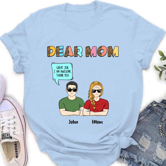 Personalized Dear Mom T-Shirt/Long Sleeve/Sweatshirt/Hoodie - Up to 5 People - Gift Idea For Mother's Day