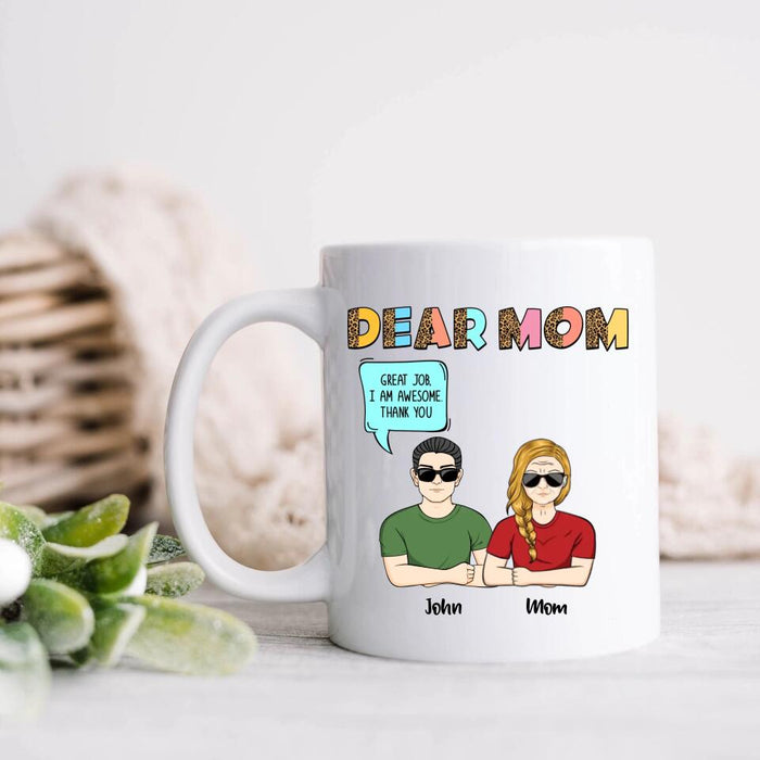 Personalized Dear Mom Coffee Mug - Up to 5 People - Gift Idea For Mother's Day