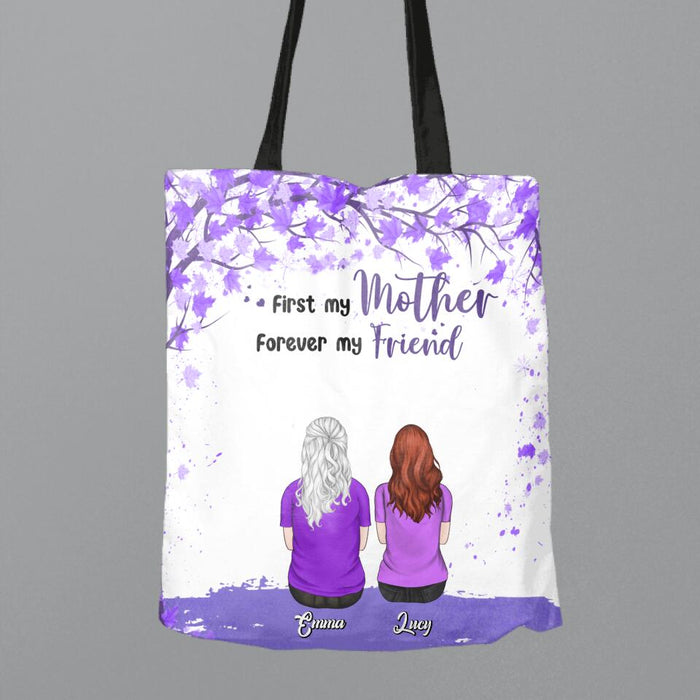 Personalized Beautiful Mom Canvas Bag - Up to 5 People - Gift Idea For Mother's Day - First My Mother Forever My Friend