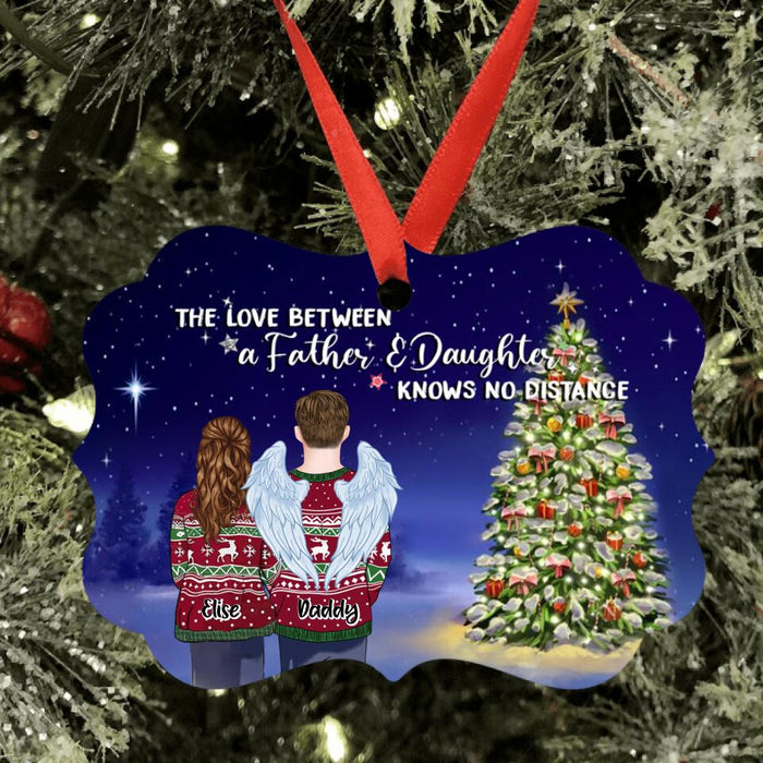 Personalized Father And Daughter Rectangle Ornament - Christmas Gift For Father And Daughter - The Love Between A Father And Daughter Knows No Distance