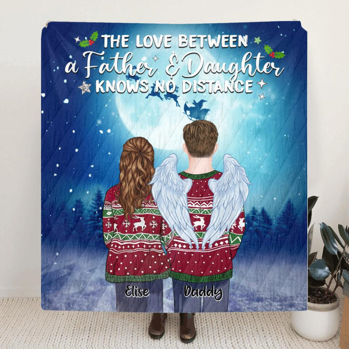 Personalized Father And Daughter Quilt/Fleece Blanket - Best Gift For Father - The Love Between A Father And Daughter Knows No Distance