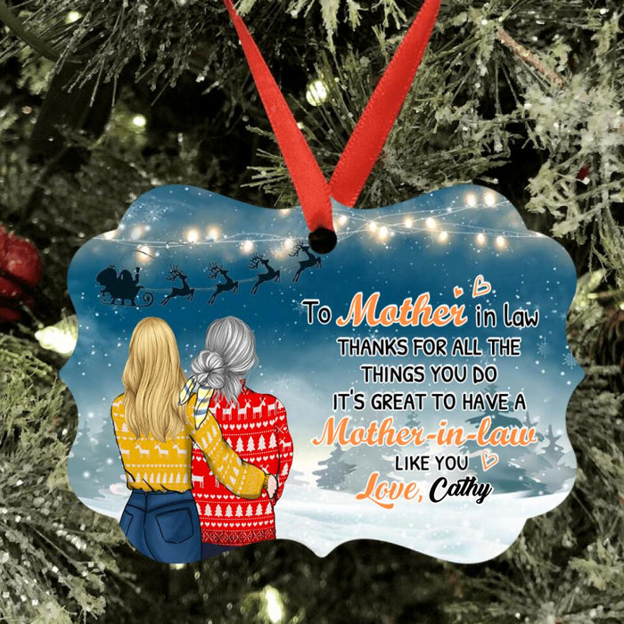 Personalized Mother-in-law Ornament - Christmas Gift For Mother-in-law - Thanks For All The Things You Do