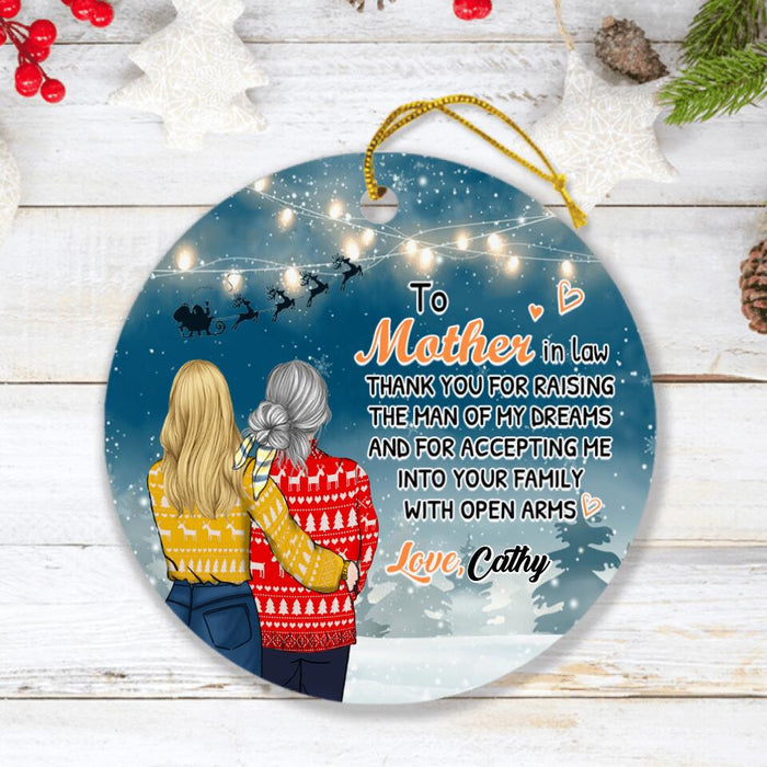 Personalized Mother-in-law Ornament - Christmas Gift For Mother-in-law - Thanks For All The Things You Do