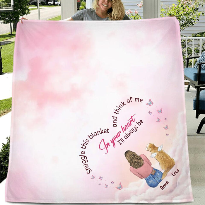 Personalized Memorial Pet Fleece Throw Blanket/Quilt - Memorial Gift Idea for Dog/Cat Owners/Mother's Day - Snuggle This Blanket And Think Of Me