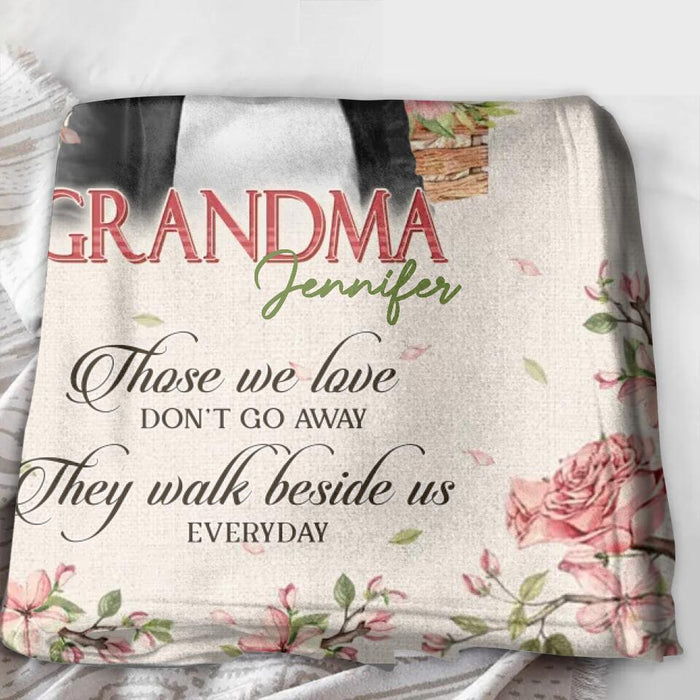 Personalized Memorial Fleece Throw Blanket/Quilt - Upload Photo - Memorial Gift Idea - They Walk Beside Us Everyday