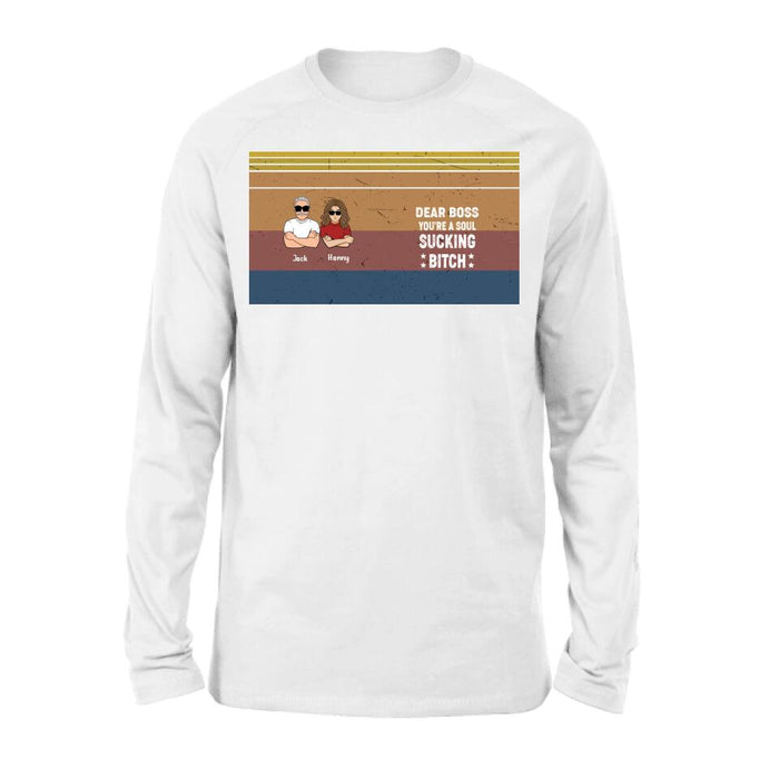 Personalized Dear Boss T-Shirt/Long Sleeve/Hoodie/Sweatshirt - Best Gift Idea For Friends - Dear Boss Thanks For Being My Boss