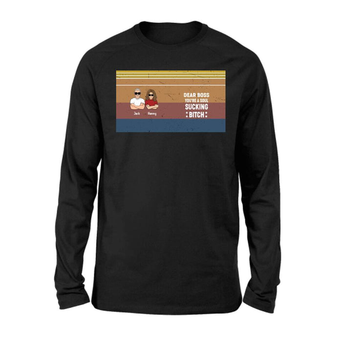 Personalized Dear Boss T-Shirt/Long Sleeve/Hoodie/Sweatshirt - Best Gift Idea For Friends - Dear Boss Thanks For Being My Boss