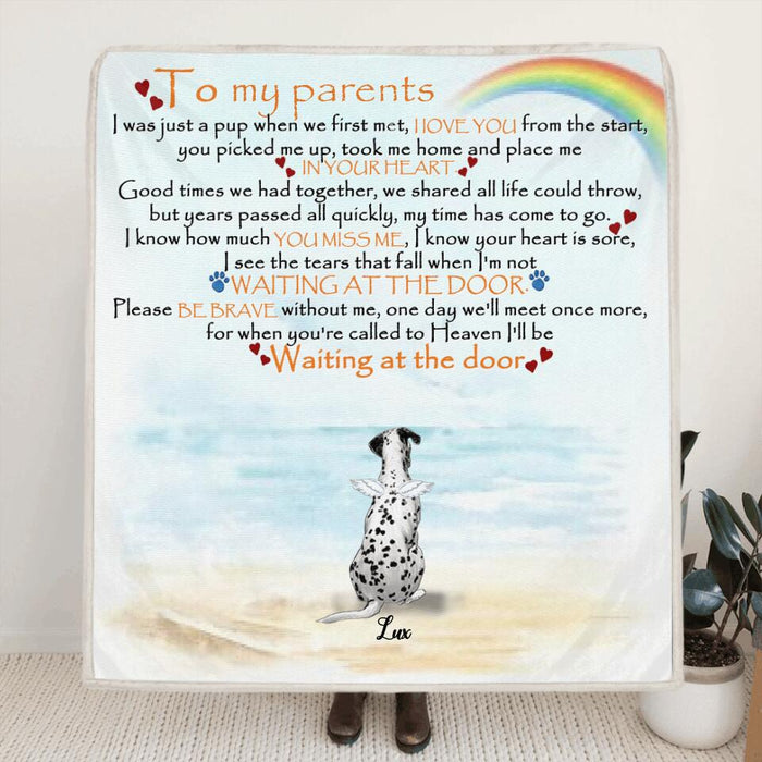 Personalized Memorial Dog Quilt/Fleece Blanket - Parents With Up to 4 Dogs - Best Gift For Dog Lovers - M04NKJ