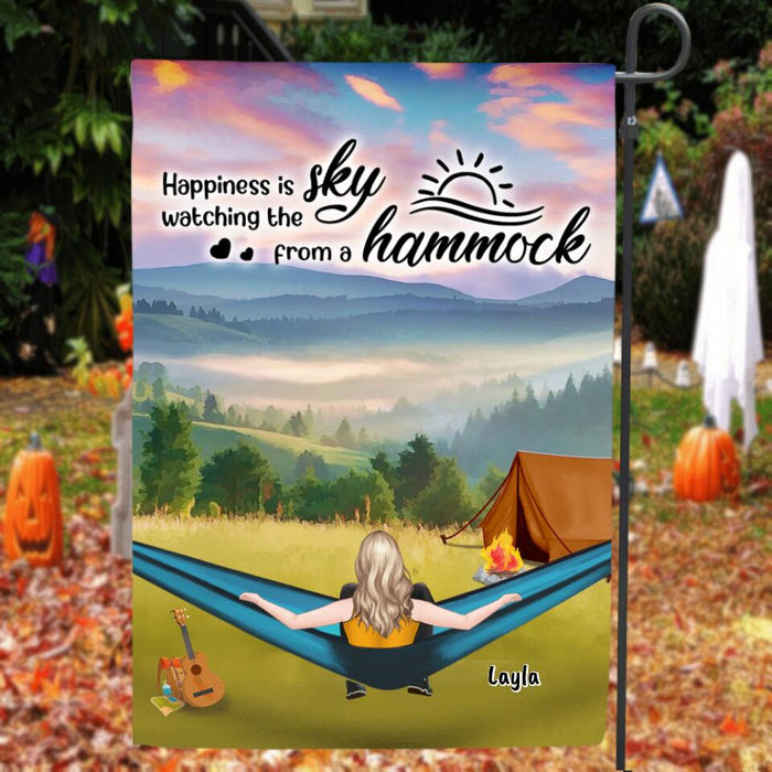 Personalized Hammocks Camping Flag Sign- Man/Woman/Couple - Life Is Better In A Hammock - QH90N4