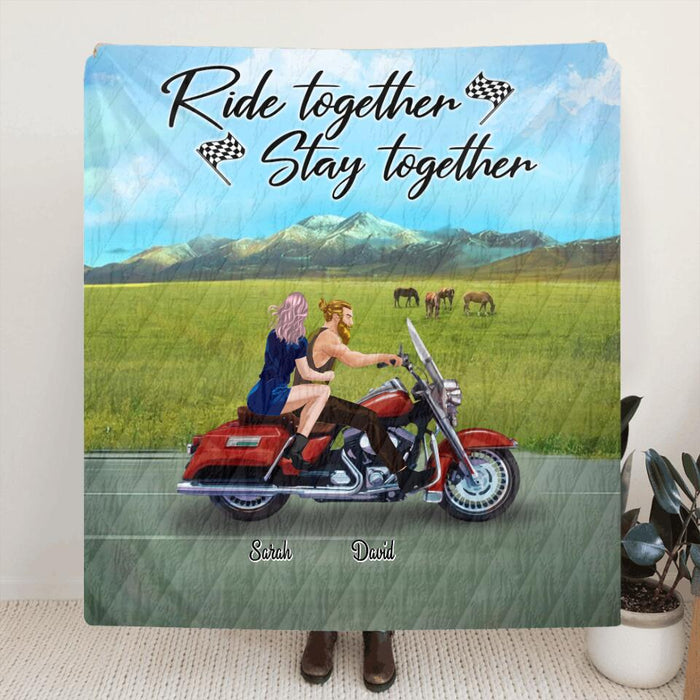 Personalized Riding Motorcycle Blanket - Best Gift For Bikers - Ride Together Stay Together - A46Z1F