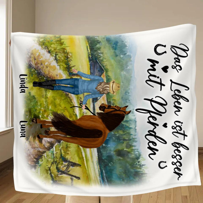 Personalized Horse Girl Father's Day - Gift Idea For Horse Lovers/Girl - Up to 6 Horses - Das Leben Ist Besser Mit Pferden