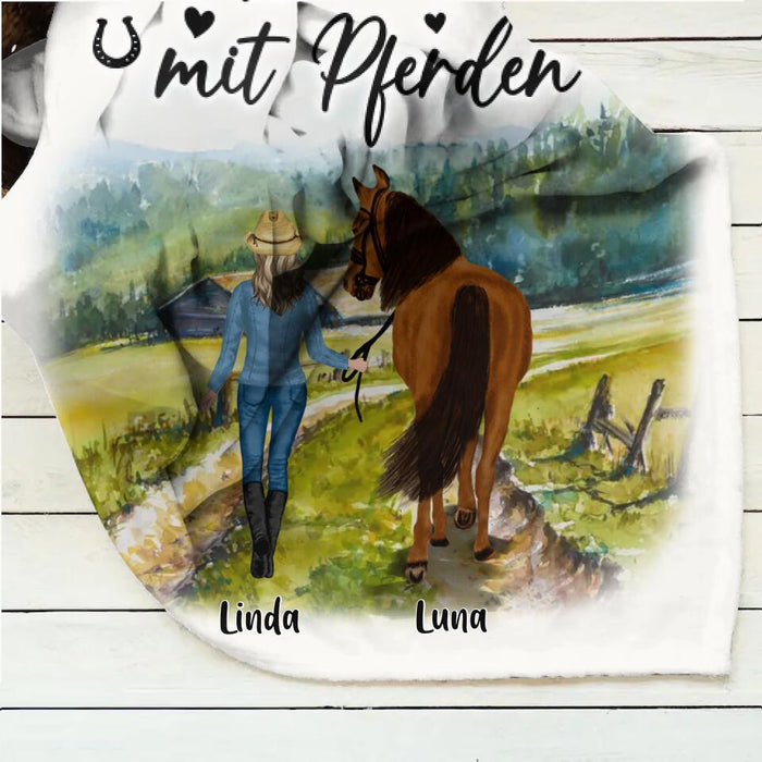 Personalized Horse Girl Father's Day - Gift Idea For Horse Lovers/Girl - Up to 6 Horses - Das Leben Ist Besser Mit Pferden