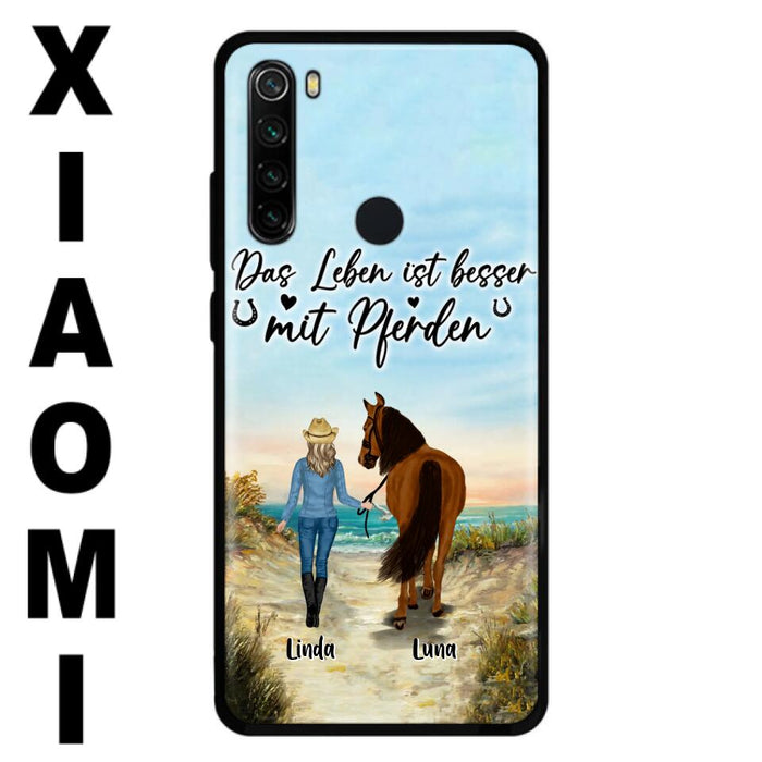 Personalized Horse Girl Phone Case - Gift Idea For Horse Lovers/Girl - Up to 6 Horses - Das Leben Ist Besser Mit Pferden - Cases For Oppo/Xiaomi/Huawei