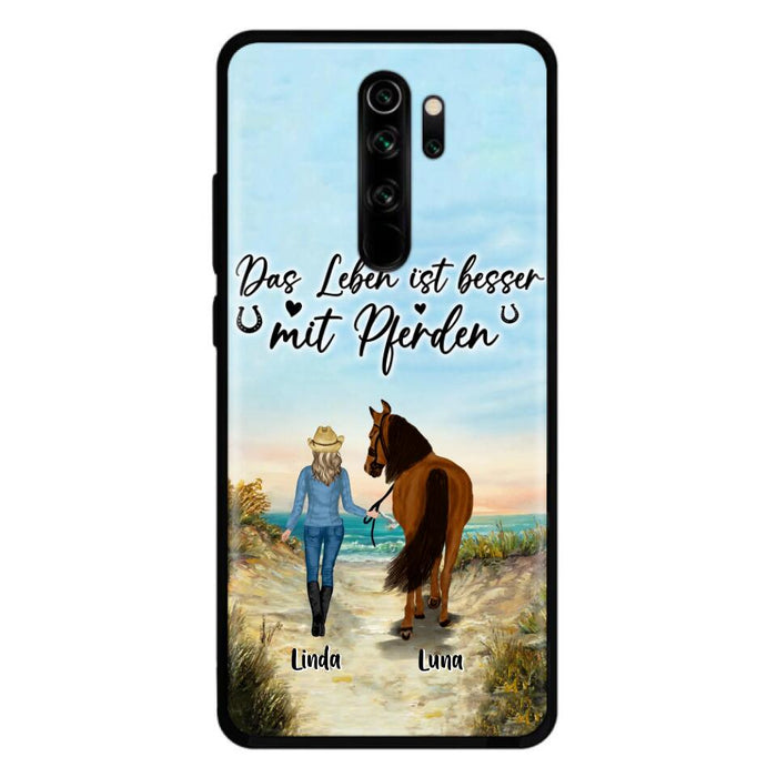 Personalized Horse Girl Phone Case - Gift Idea For Horse Lovers/Girl - Up to 6 Horses - Das Leben Ist Besser Mit Pferden - Cases For Oppo/Xiaomi/Huawei