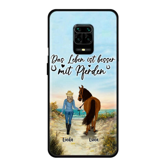 Personalized Horse Girl Phone Case - Gift Idea For Horse Lovers/Girl - Up to 6 Horses - Das Leben Ist Besser Mit Pferden - Cases For Oppo/Xiaomi/Huawei