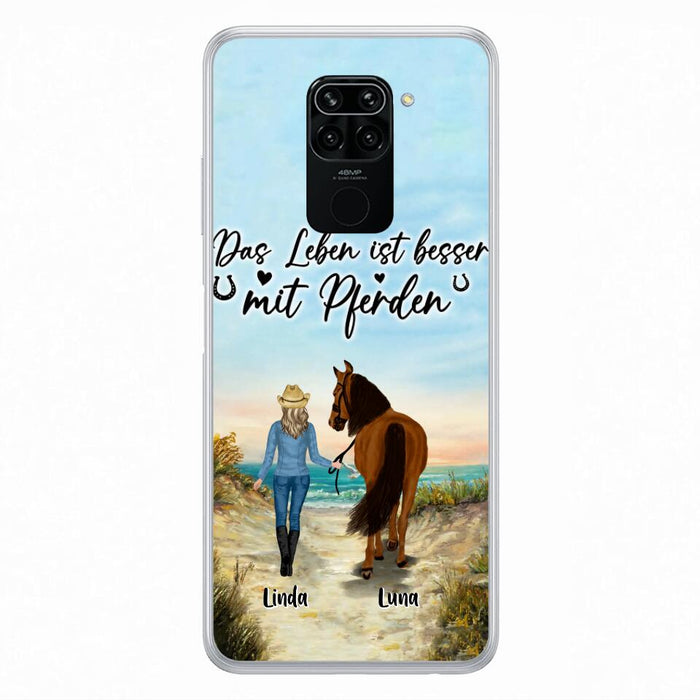 Personalized Horse Girl Phone Case - Gift Idea For Horse Lovers/Girl - Up to 6 Horses - Das Leben Ist Besser Mit Pferden - Cases For Oppo/Xiaomi/Huawei