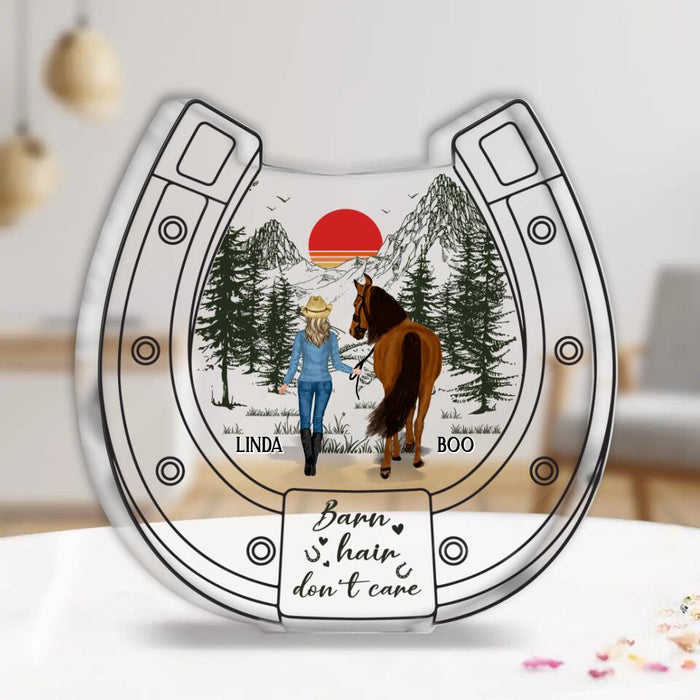 Personalized Horse Girl Acrylic Plaque - Up to 6 Horses - Mother's Day Gift Idea Horse Lovers - Barn Hair Don't Care