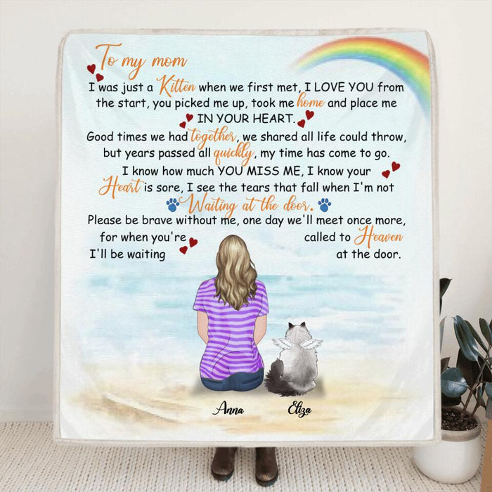 Personalized Memorial Cat Quilt/Fleece Blanket - Single Parent With Up to 4 Cats - Memorial Gift For Cat Lovers - M04NKJ