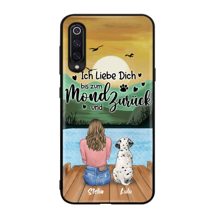 Personalized Dog Mom Phone Case - Mother's Day Gift For Dog Lover With Up to 5 Dogs - Ich Liebe Dich Bis Zum Mond Und Zurück - Case For Xiaomi/Oppo/Huawei