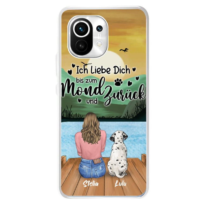 Personalized Dog Mom Phone Case - Mother's Day Gift For Dog Lover With Up to 5 Dogs - Ich Liebe Dich Bis Zum Mond Und Zurück - Case For Xiaomi/Oppo/Huawei