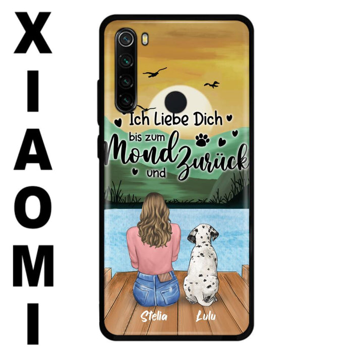 Personalized Dog Mom Phone Case - Mother's Day Gift For Dog Lover With Up to 5 Dogs - Ich Liebe Dich Bis Zum Mond Und Zurück - Case For Xiaomi/Oppo/Huawei