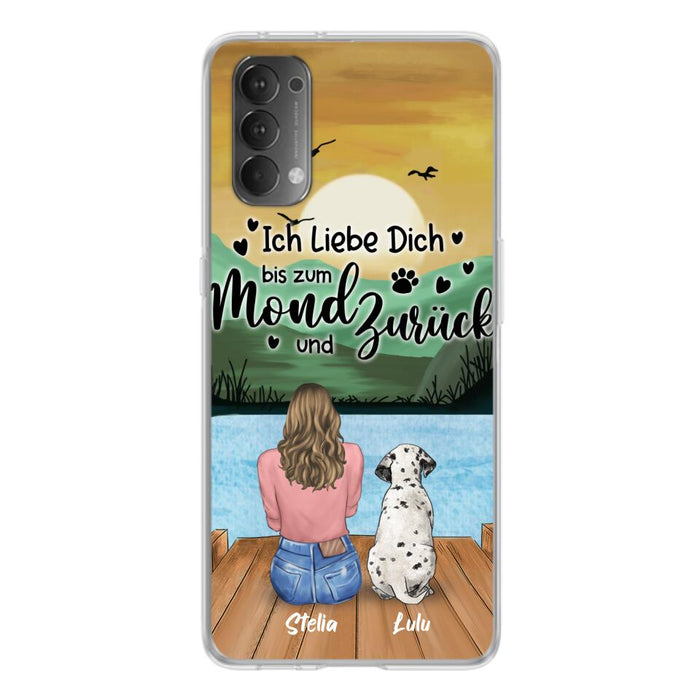 Personalized Dog Mom Phone Case - Mother's Day Gift For Dog Lover With Up to 5 Dogs - Ich Liebe Dich Bis Zum Mond Und Zurück - Case For Xiaomi/Oppo/Huawei