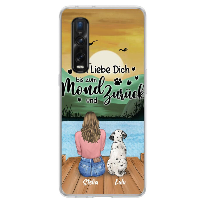 Personalized Dog Mom Phone Case - Mother's Day Gift For Dog Lover With Up to 5 Dogs - Ich Liebe Dich Bis Zum Mond Und Zurück - Case For Xiaomi/Oppo/Huawei