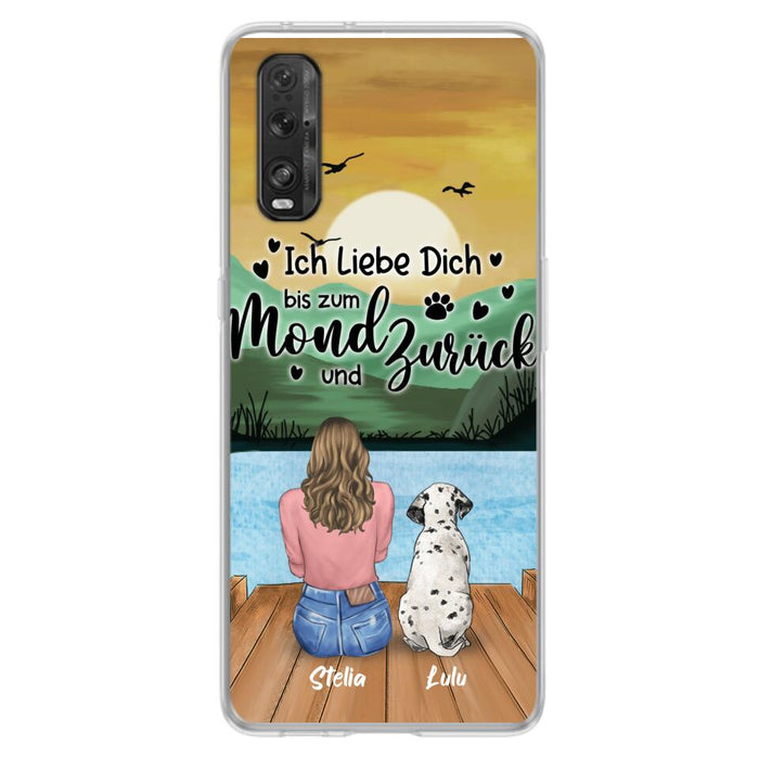 Personalized Dog Mom Phone Case - Mother's Day Gift For Dog Lover With Up to 5 Dogs - Ich Liebe Dich Bis Zum Mond Und Zurück - Case For Xiaomi/Oppo/Huawei