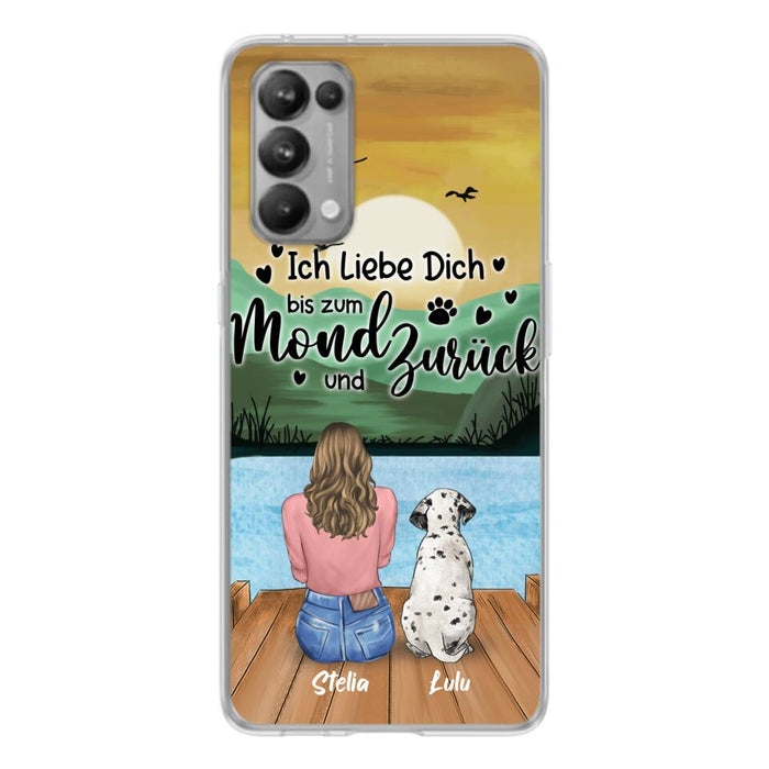 Personalized Dog Mom Phone Case - Mother's Day Gift For Dog Lover With Up to 5 Dogs - Ich Liebe Dich Bis Zum Mond Und Zurück - Case For Xiaomi/Oppo/Huawei