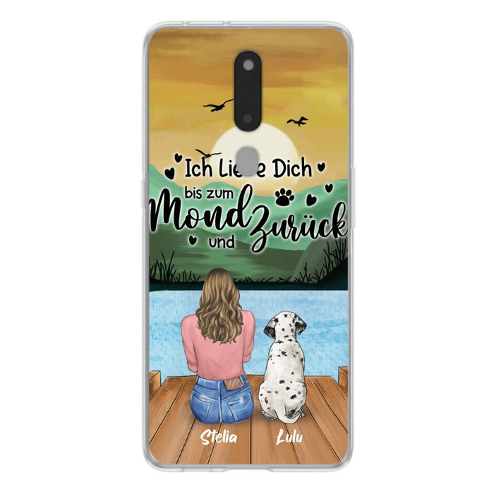 Personalized Dog Mom Phone Case - Mother's Day Gift For Dog Lover With Up to 5 Dogs - Ich Liebe Dich Bis Zum Mond Und Zurück - Case For Xiaomi/Oppo/Huawei