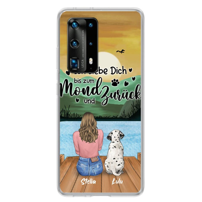 Personalized Dog Mom Phone Case - Mother's Day Gift For Dog Lover With Up to 5 Dogs - Ich Liebe Dich Bis Zum Mond Und Zurück - Case For Xiaomi/Oppo/Huawei