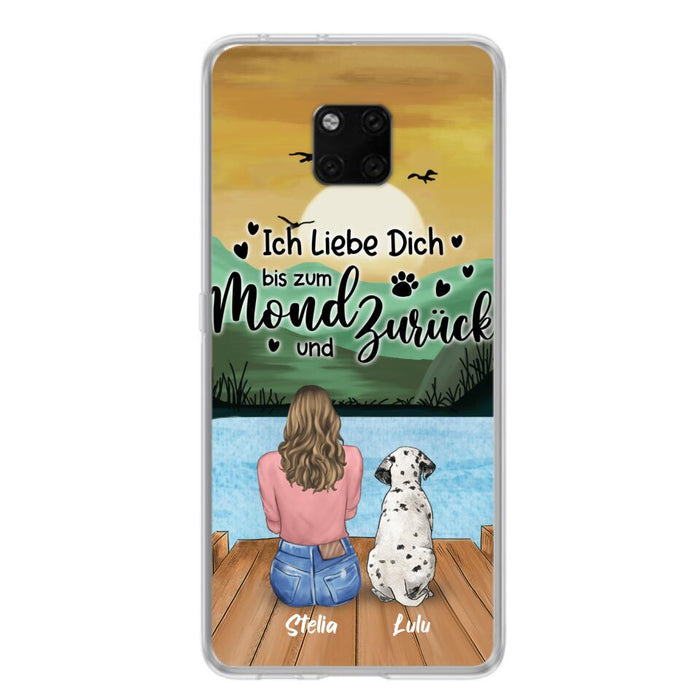 Personalized Dog Mom Phone Case - Mother's Day Gift For Dog Lover With Up to 5 Dogs - Ich Liebe Dich Bis Zum Mond Und Zurück - Case For Xiaomi/Oppo/Huawei