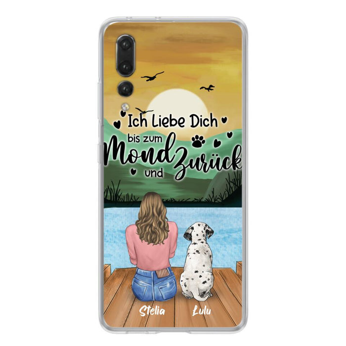 Personalized Dog Mom Phone Case - Mother's Day Gift For Dog Lover With Up to 5 Dogs - Ich Liebe Dich Bis Zum Mond Und Zurück - Case For Xiaomi/Oppo/Huawei