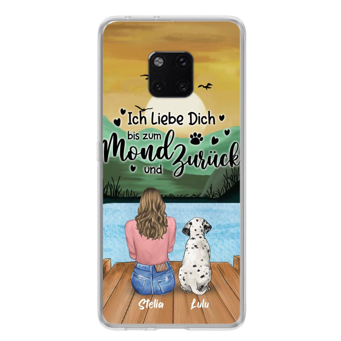 Personalized Dog Mom Phone Case - Mother's Day Gift For Dog Lover With Up to 5 Dogs - Ich Liebe Dich Bis Zum Mond Und Zurück - Case For Xiaomi/Oppo/Huawei