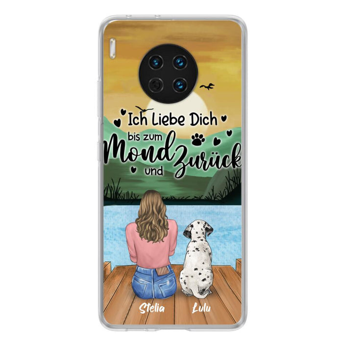 Personalized Dog Mom Phone Case - Mother's Day Gift For Dog Lover With Up to 5 Dogs - Ich Liebe Dich Bis Zum Mond Und Zurück - Case For Xiaomi/Oppo/Huawei