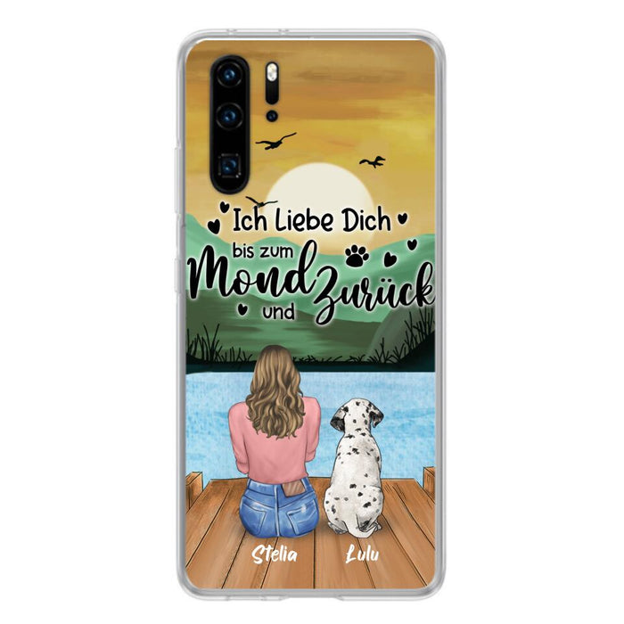Personalized Dog Mom Phone Case - Mother's Day Gift For Dog Lover With Up to 5 Dogs - Ich Liebe Dich Bis Zum Mond Und Zurück - Case For Xiaomi/Oppo/Huawei