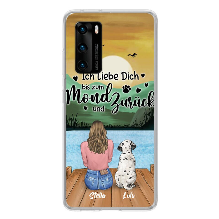 Personalized Dog Mom Phone Case - Mother's Day Gift For Dog Lover With Up to 5 Dogs - Ich Liebe Dich Bis Zum Mond Und Zurück - Case For Xiaomi/Oppo/Huawei