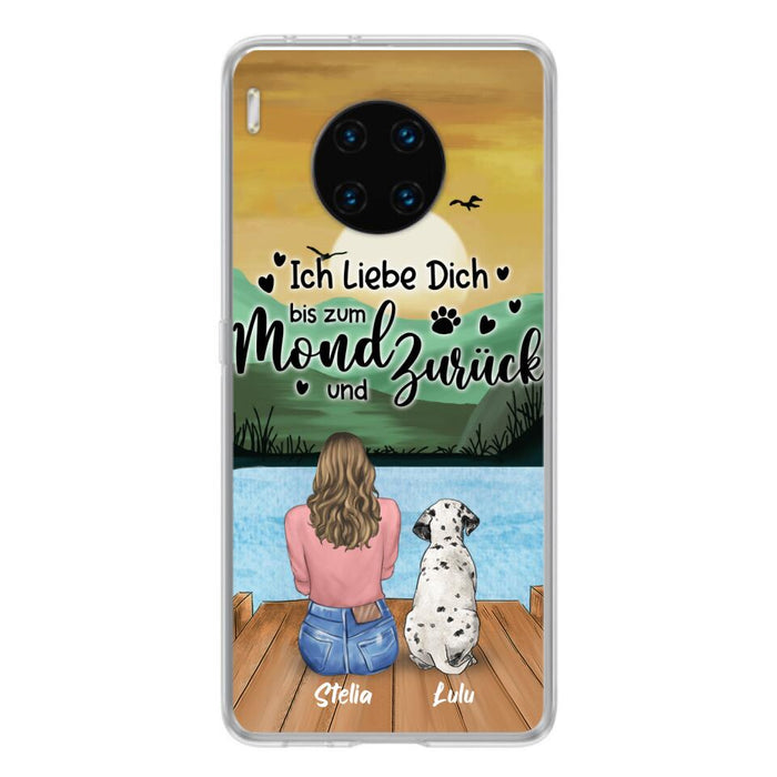 Personalized Dog Mom Phone Case - Mother's Day Gift For Dog Lover With Up to 5 Dogs - Ich Liebe Dich Bis Zum Mond Und Zurück - Case For Xiaomi/Oppo/Huawei