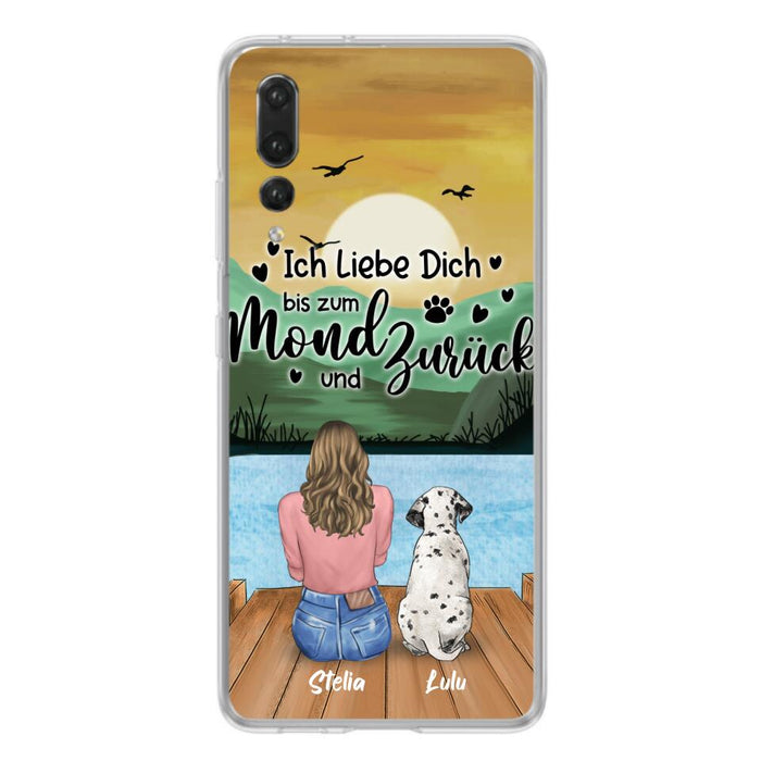Personalized Dog Mom Phone Case - Mother's Day Gift For Dog Lover With Up to 5 Dogs - Ich Liebe Dich Bis Zum Mond Und Zurück - Case For Xiaomi/Oppo/Huawei