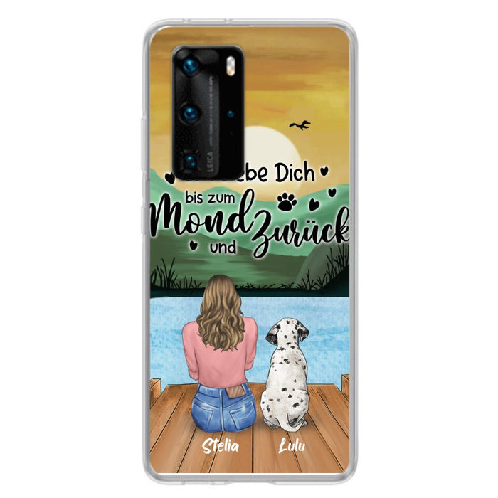 Personalized Dog Mom Phone Case - Mother's Day Gift For Dog Lover With Up to 5 Dogs - Ich Liebe Dich Bis Zum Mond Und Zurück - Case For Xiaomi/Oppo/Huawei
