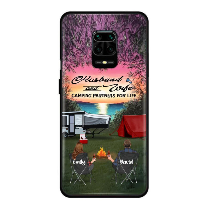Personalized Camping Phone Case - Couple With Up to 3 Kids And 4 Pets - Gift Idea For Camping Lover - Husband And Wife Camping Partners For Life - Case For Xiaomi, Oppo And Huawei