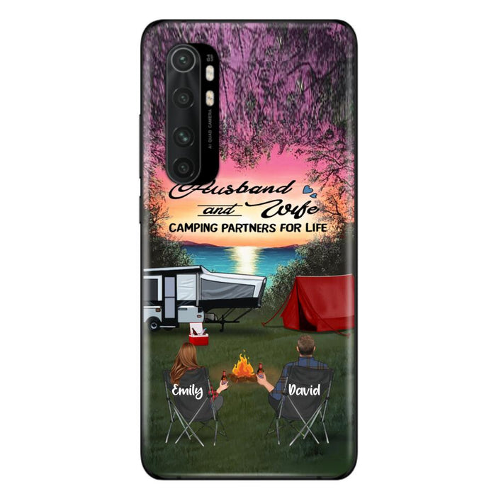 Personalized Camping Phone Case - Couple With Up to 3 Kids And 4 Pets - Gift Idea For Camping Lover - Husband And Wife Camping Partners For Life - Case For Xiaomi, Oppo And Huawei