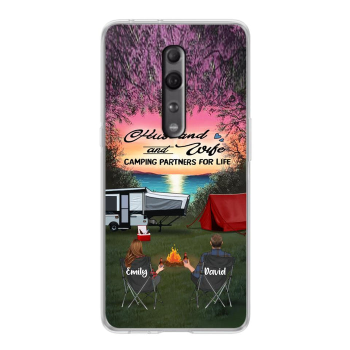 Personalized Camping Phone Case - Couple With Up to 3 Kids And 4 Pets - Gift Idea For Camping Lover - Husband And Wife Camping Partners For Life - Case For Xiaomi, Oppo And Huawei