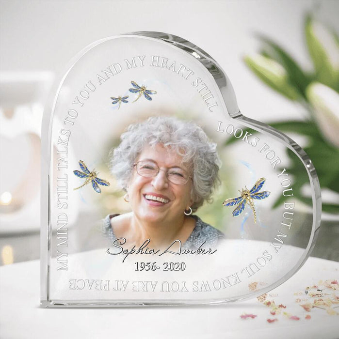Custom Memorial Acrylic Plaque - Upload Mom/Dad Photo - My Mind Still Talk To You