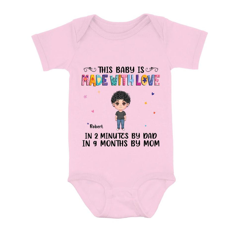 Personalized Love Baby Onesie - Gift Idea for Baby/Mother's Day/Father's Day - This Baby Is Made With Love