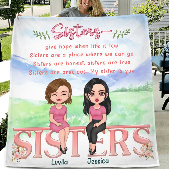 Personalized Sisters Father's Day - Gift Idea For Sister/Sibling - Up to 4 Sisters - Sisters Give Hope When Life Is Low